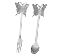 Travel Cutlery Set, Stainless Steel Knife, Spoon, Stainless Steel Cutlery Butterfly-Shaped Handle Reusable