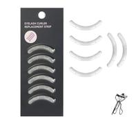 Travel Design Eyelash Curler Refill Pads Compatible with Shiseido,Silicone Soft Rubber Eyelash Curler Refill for Easy Carry,6PCS Transparent