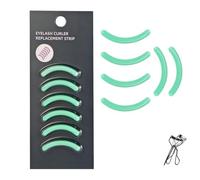Travel Design Eyelash Curler Refill Pads Compatible with Shiseido,Silicone Soft Rubber Eyelash Curler Refill for Easy Carry,6PCS Green