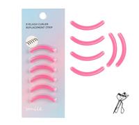 Travel Design Eyelash Curler Refill Pads Compatible with Shiseido,Silicone Soft Rubber Eyelash Curler Refill for Easy Carry,6PCS (Pink)