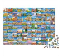 Travel Destinations 1000 Pc Extra-thick Cardboard Jigsaw Puzzle Bundle Couple Partners Concentration Training Gift Idea 70x50cm/1000pcs