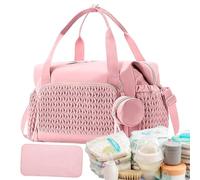 Travel Diaper Bag - Baby Changing Backpack, Diaper Organizer Bag, Waterproof Maternity Tote | Lightweight Multi-Pocket Design with Insulated Bottle Holders and Straps, pink, Se référer au descriptif