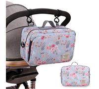 Travel Diaper Bag, Baby Stroller Organizer Multipurpose Baby Bag Waterproof Diaper Tote Bag for Boys Girls (Floret)