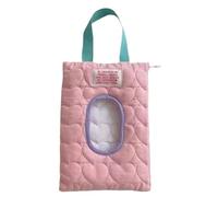 Travel Diaper Wipe Case - Diaper Wipe Holder, Compact Size Travel Pouch with Double Storage Layers, Quilted Fabric Wipes Dispenser, Outdoor Bathroom Travels Support