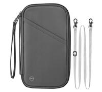 Travel Document Holder for Family Passports and Documents - Lightweight Waterproof RFID Blocking Document Holder for Men and Women - Classic Grey