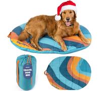 Travel Dog Bed - Foldable, Roll-Up Camping Dog Bed - Lightweight, Waterproof, Soft & Durable Mat with Extra Padding - Compact & Packable - Machine Washable - for Large & Small Breeds - Teal