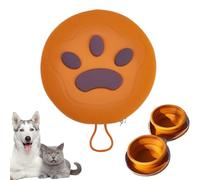 Travel Dog Bowls | Foldable Feeding Bowl for Pets | 2-in-1 Leak-Proof Lightweight Travel Dog Bowl Made of Silicone with Folding Function for On the Go