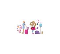 Travel Doll - Blonde Doll with Puppy & Opening Pink Suitcase - Collapsing Handle - Sticker Sheet -10+ Accessories - Gift for Kids 3+ & FWV20 Chelsea