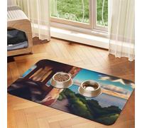 Travel Dreams Pet Absorbent Leather Non-Slip Feeding Mat 30x45cm, Quick Drying, Waterproof, Washable Bowl Mat