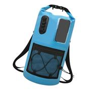 Travel Dry Bag Backpack PVC Storage Pack with Roll Top Closure and Mesh Pocket for Hiking Trips Dry Storage Backpack Outdoor Carry Bag Pvc Roll Top Mesh Pocket Travel Pack Kayak Swim Surf Beach Camp