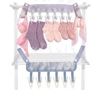 Travel Drying Hanger for Heated Clothes Airer & Clothes Drying Rack Washing line, Foldable Portable Sock Hangers for drying with 6 Laundry Pegs for Underwear Bra Towel Home Cruise Outdoor 2 Pack