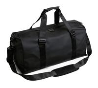 Travel Duffel Bag, 20-30L Black, 19.3 in / 49 cm Weekender Bag for Men, Lightweight Gym Bag with Trolley Sleeve, Carry On Bag for Traveling, Gym, Sports