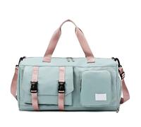 Travel Duffel Bag 2pcs Gym Holdall Bag Luggage Bag Dry and Wet Separated Pocket for Travel Camping(Green)