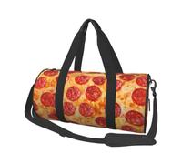 Travel Duffel Bag,3D Pizza Pepperoni Print Foldable Sports Gym Bag for Gym Weekend Trips Weekend