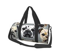 Travel Duffel Bag Foldable Weekender Overnight Bag American Bulldog Head Sports Tote Gym Bag Large Capacity Lightweight Carry On Luggage Bag for Men Women, Black, One Size
