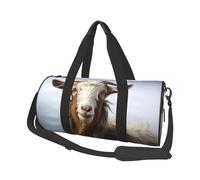 Travel Duffel Bag Foldable Weekender Overnight Bag Animal Goat Sports Tote Gym Bag Large Capacity Lightweight Carry On Luggage Bag for Men Women, Black, One Size