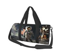 Travel Duffel Bag Foldable Weekender Overnight Bag Astronaut Landing on The Moon Sports Tote Gym Bag Large Capacity Lightweight Carry On Luggage Bag for Men Women, Black, One Size