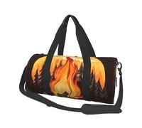 Travel Duffel Bag Foldable Weekender Overnight Bag Bonfire Sports Tote Gym Bag Large Capacity Lightweight Carry On Luggage Bag for Men Women, Black, One Size