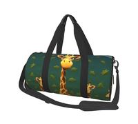 Travel Duffel Bag Foldable Weekender Overnight Bag Cartoon Giraffe Sports Tote Gym Bag Large Capacity Lightweight Carry On Luggage Bag for Men Women, Black, One Size