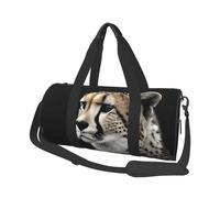 Travel Duffel Bag Foldable Weekender Overnight Bag Cheetah Sports Tote Gym Bag Large Capacity Lightweight Carry On Luggage Bag for Men Women, Black, One Size