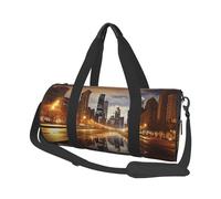 Travel Duffel Bag Foldable Weekender Overnight Bag Chicago Sports Tote Gym Bag Large Capacity Lightweight Carry On Luggage Bag for Men Women, Black, One Size