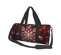 Travel Duffel Bag Foldable Weekender Overnight Bag Christmas Snowflake Sports Tote Gym Bag Large Capacity Lightweight Carry On Luggage Bag for Men Women, Black, One Size