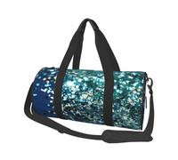 Travel Duffel Bag Foldable Weekender Overnight Bag Glittered Blue Background Sports Tote Gym Bags Large Capacity Lightweight Carry On Luggage Bags for Men Women, Black, One Size