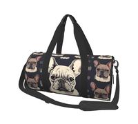 Travel Duffel Bag Foldable Weekender Overnight Bag I Love French Bulldog Sports Tote Gym Bag Large Capacity Lightweight Carry On Luggage Bag for Men Women, Black, One Size