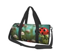 Travel Duffel Bag Foldable Weekender Overnight Bag Ladybug Landscape Sports Tote Gym Bag Large Capacity Lightweight Carry On Luggage Bag for Men Women, Black, One Size