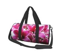 Travel Duffel Bag Foldable Weekender Overnight Bag Lily Flowers Sports Tote Gym Bags Large Capacity Lightweight Carry On Luggage Bags for Men Women, Black, One Size