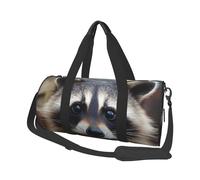 Travel Duffel Bag Foldable Weekender Overnight Bag Little Raccoon Face Sports Tote Gym Bag Large Capacity Lightweight Carry On Luggage Bag for Men Women, Black, One Size