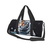Travel Duffel Bag Foldable Weekender Overnight Bag Little Tiger in Space Sports Tote Gym Bag Large Capacity Lightweight Carry On Luggage Bag for Men Women, Black, One Size