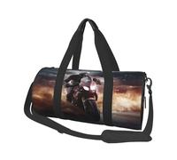 Travel Duffel Bag Foldable Weekender Overnight Bag Man Ride A Motorcycle Sports Tote Gym Bags Large Capacity Lightweight Carry On Luggage Bags for Men Women, Black, One Size