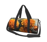 Travel Duffel Bag Foldable Weekender Overnight Bag Marigold Sports Tote Gym Bags Large Capacity Lightweight Carry On Luggage Bags for Men Women, Black, One Size