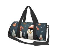 Travel Duffel Bag Foldable Weekender Overnight Bag Merry Christmas Penguins Sports Tote Gym Bags Large Capacity Lightweight Carry On Luggage Bags for Men Women, Black, One Size