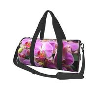 Travel Duffel Bag Foldable Weekender Overnight Bag Orchids Sports Tote Gym Bag Large Capacity Lightweight Carry On Luggage Bag for Men Women, Black, One Size
