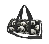 Travel Duffel Bag Foldable Weekender Overnight Bag Panda Graphic Black and White Sports Tote Gym Bags Large Capacity Lightweight Carry On Luggage Bags for Men Women, Black, One Size