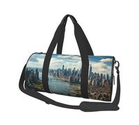 Travel Duffel Bag Foldable Weekender Overnight Bag Penthouse View Over New York Manhattan Sports Tote Gym Bags Large Capacity Lightweight Carry On Luggage Bags for Men Women, Black, One Size