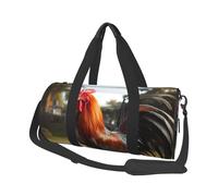 Travel Duffel Bag Foldable Weekender Overnight Bag Proud Rooster Sports Tote Gym Bag Large Capacity Lightweight Carry On Luggage Bag for Men Women, Black, One Size