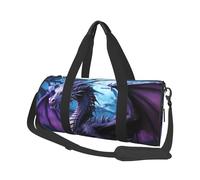 Travel Duffel Bag Foldable Weekender Overnight Bag Purple Dragon Purple Moon Sports Tote Gym Bag Large Capacity Lightweight Carry On Luggage Bag for Men Women, Black, One Size