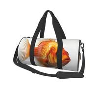Travel Duffel Bag Foldable Weekender Overnight Bag Real Fish Sports Tote Gym Bag Large Capacity Lightweight Carry On Luggage Bag for Men Women, Black, One Size