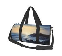 Travel Duffel Bag Foldable Weekender Overnight Bag The Seaside Lighthouse Sports Tote Gym Bags Large Capacity Lightweight Carry On Luggage Bags for Men Women, Black, One Size