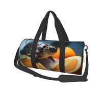 Travel Duffel Bag Foldable Weekender Overnight Bag Turtles Emerging from Oranges Sports Tote Gym Bag Large Capacity Lightweight Carry On Luggage Bag for Men Women, Black, One Size