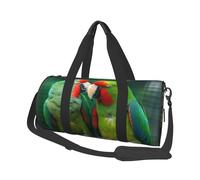 Travel Duffel Bag Foldable Weekender Overnight Bag Two parrots love each other Sports Tote Gym Bag Large Capacity Lightweight Carry On Luggage Bag for Men Women, Black, One Size