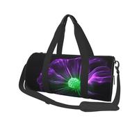 Travel Duffel Bag Foldable Weekender Overnight Bag Violet Green Glow Sports Tote Gym Bags Large Capacity Lightweight Carry On Luggage Bags for Men Women, Black, One Size