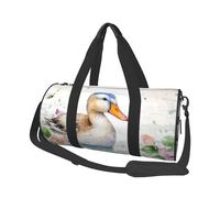 Travel Duffel Bag Foldable Weekender Overnight Bag Watercolor Duck Sports Tote Gym Bag Large Capacity Lightweight Carry On Luggage Bag for Men Women, Black, One Size