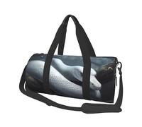 Travel Duffel Bag Foldable Weekender Overnight Bag White Snake Sports Tote Gym Bag Large Capacity Lightweight Carry On Luggage Bag for Men Women, Black, One Size