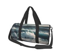 Travel Duffel Bag Foldable Weekender Overnight Bag Wild Seas Sports Tote Gym Bag Large Capacity Lightweight Carry On Luggage Bag for Men Women, Black, One Size