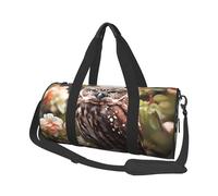 Travel Duffel Bag Foldable Weekender Overnight Bags Owl and Flower Sports Tote Gym Bag Large Capacity Lightweight Carry On Luggage Bags for Men Women, Black, One Size