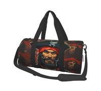 Travel Duffel Bag Foldable Weekender Overnight Bags Pirate Captain Sports Tote Gym Bag Large Capacity Lightweight Carry On Luggage Bags for Men Women, Black, One Size